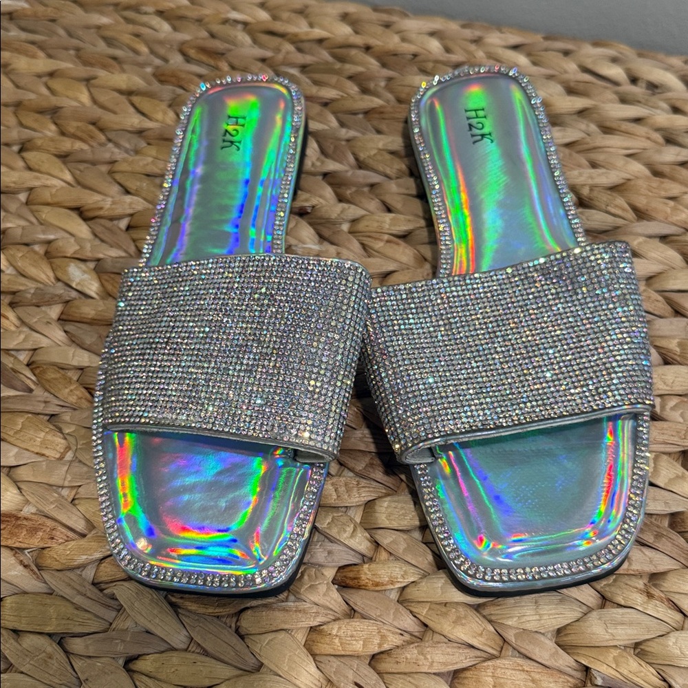 H2K Silver Rhinestone Women's Sandals